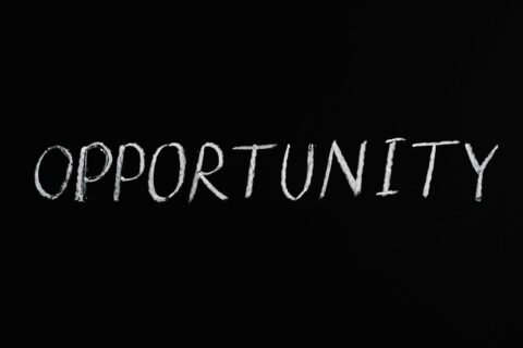 Opportunity Lettering Text on Black Background